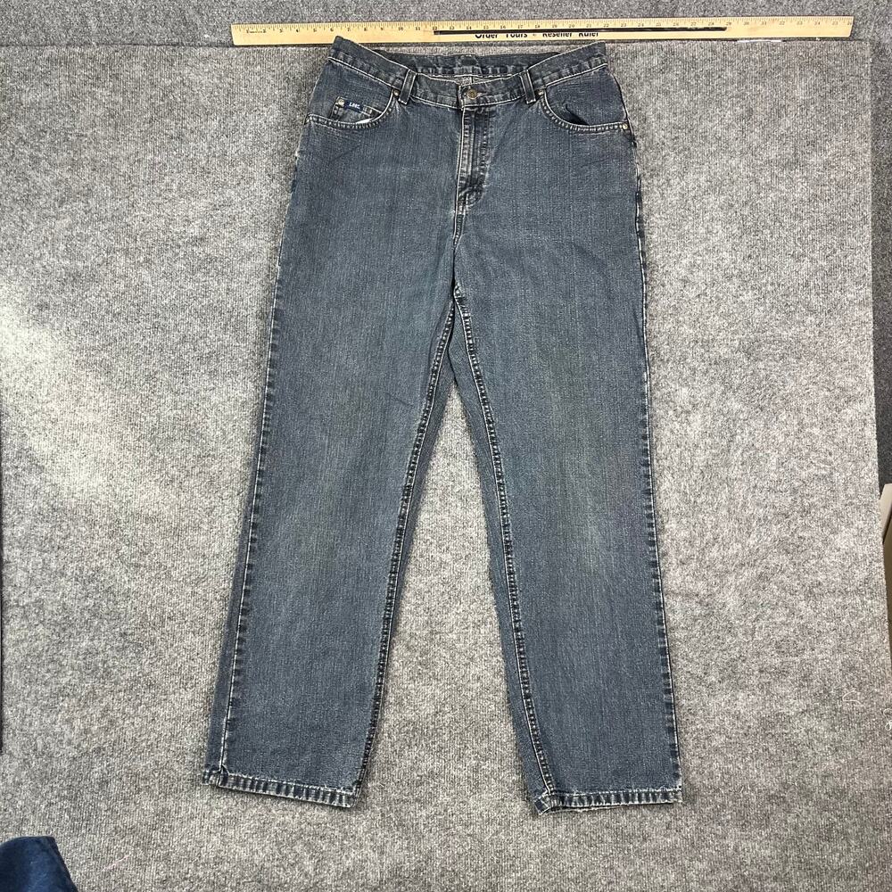 Lee Jeans Mens Size 34x28 Blue Straight Leg Denim Classic‎ Casual Everyday